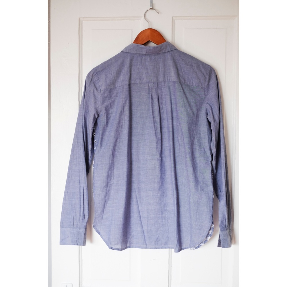 LOFT Women's Blue Patterned Top - Picture 2 of 8